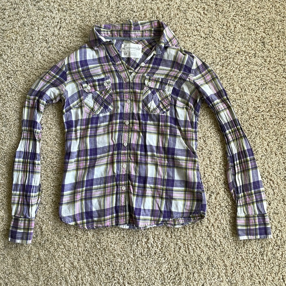 Purple Aeropostale plaid button up